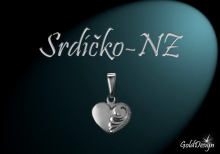 Srdíčko NZ - přívěsek rhodium